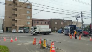歩道バリアフリー工事