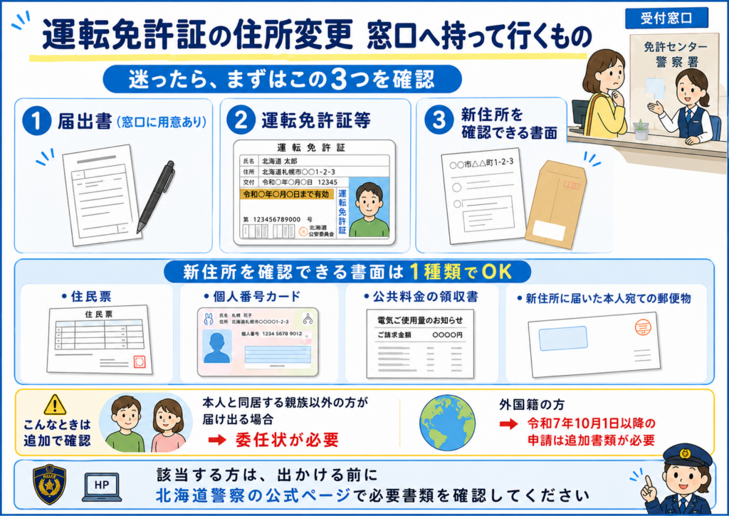 免許証の住所変更に必要なもの