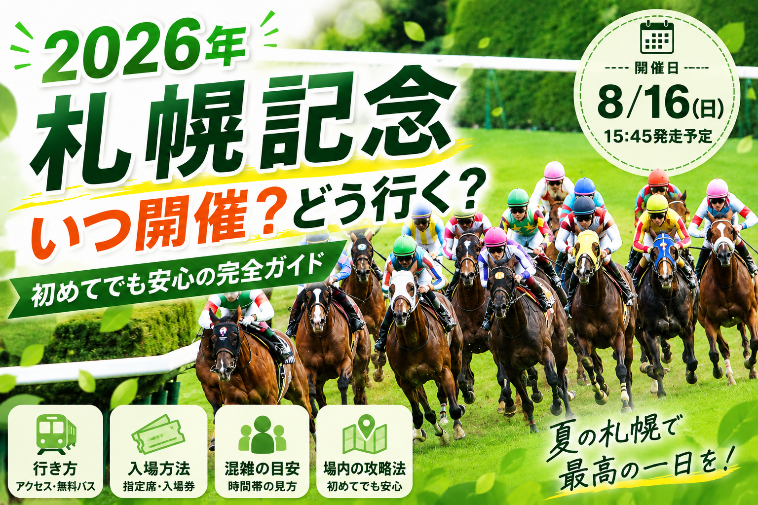 札幌市】札幌競馬場GⅡ札幌記念2026｜開催日・指定席・当日の動き方